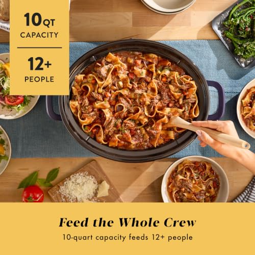 Crock-Pot 10 Quart Manual Slow Cooker with Purple Basil Finish — Large Capacity, Easy to Use