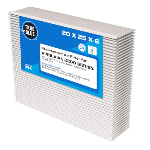 True Blue Replacement Air Filter for Aprilaire 2200 Series - MERV 13, Fits Models 2200 & 2250, 1 Year Life, HEAVY DUTY Frame, Dust & Allergens