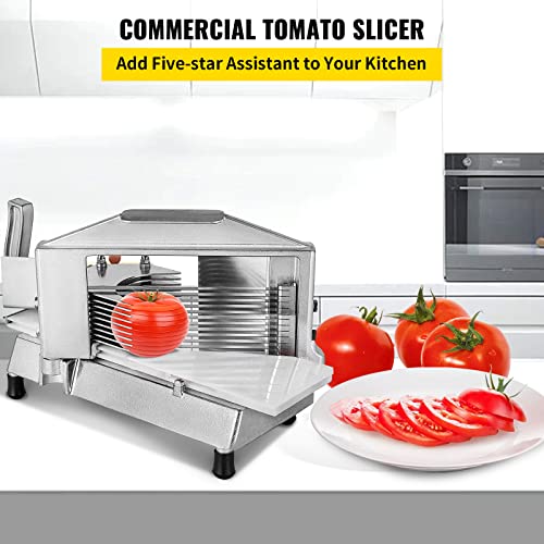 Heavy Duty Commercial Tomato Slicer 1/4 Inch with Built-In Cutting Board - Restaurant & Home Use