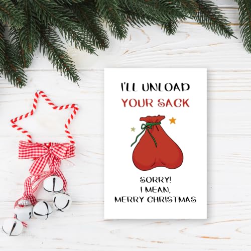 UUEFKTN #2 Cheeky Christmas Card for Husband Boyfriend - Funny Rude Holiday Greeting