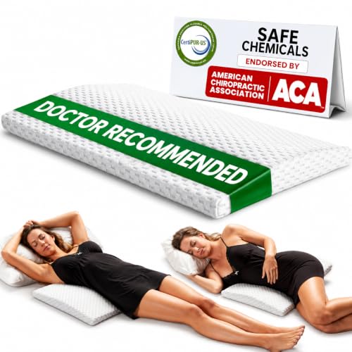 ComfiLife Lumbar Support Pillow for Sleeping - Memory Foam, White, Standard