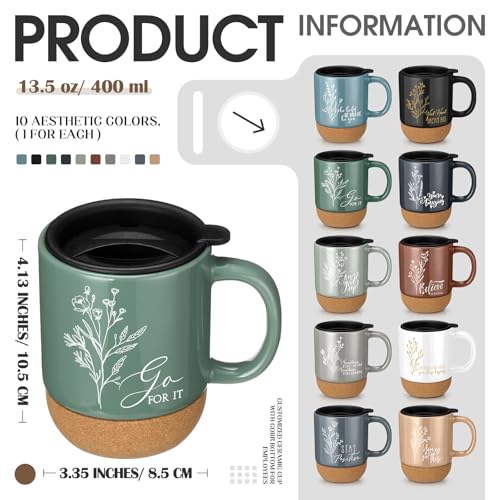 Geiserailie Appreciation 10-Piece Inspirational Coffee Mug Set for Women