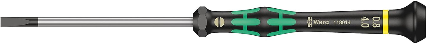 Wera 2035/6 Electronics Screwdriver Set - 6-Piece Kraftform Micro Slotted & Phillips with Rack