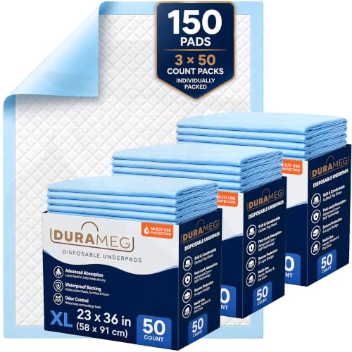 Disposable Underpads 23x36 Inches - 150 Count Bed Pads for Incontinence - Variation of THIS listing: 23" x 36" [150 Pads]