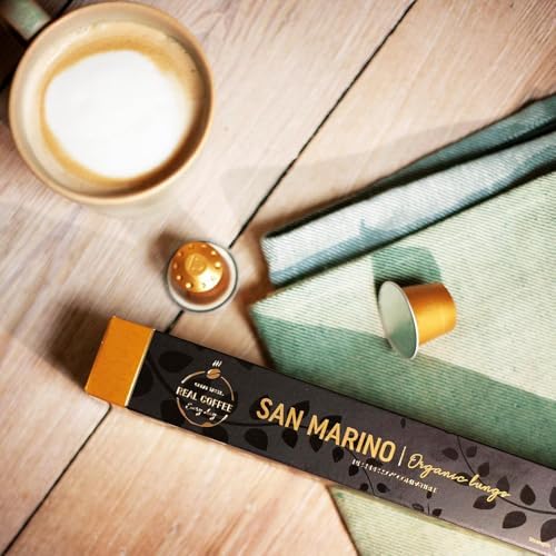 San Marino Organic Italian Lungo Coffee Pods for Nespresso Original - 100 Aluminum Capsules, Medium Roast, Fairtrade, Vari: Lungo San Marino