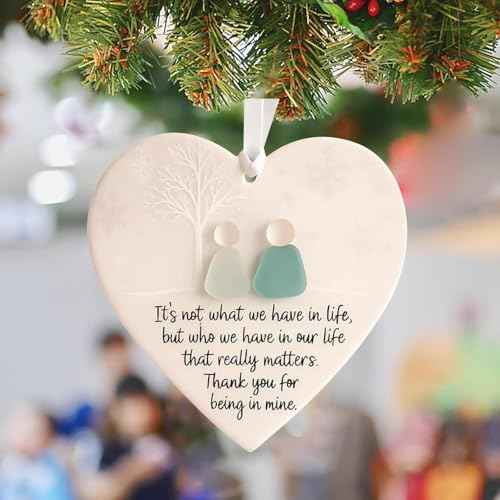 Heart-Shaped Sea Glass Friendship Decor,Timeless Friendship Heart Keepsake,Ornament for Christmas Tree Hanging Ornaments, Sea Glass Art for Best Friends