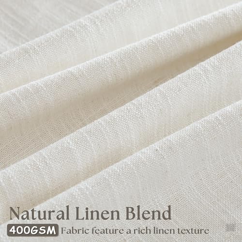 TWODRAPES Pinch Pleated Linen Curtains 105 Inches Long for Living Room
