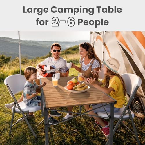 Join Nature 46.4-Inch Large Foldable Camping Table for 2-6 People - Heavy Duty Outdoor Table
