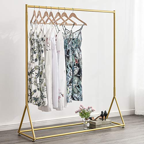 Gold Metal Clothing Rack Freestanding Heavy Duty Garment Rack for Bedroom & Retail