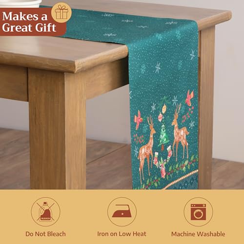 Maison d' Hermine Hygge Christmas Double Layer Cotton Table Runner 14.5" x 108"