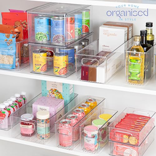 Plastic Food Storage Containers 2 Pack - Clear Bin with Handles, 16x6x5 Inches - Variation 2 / 16x6x5