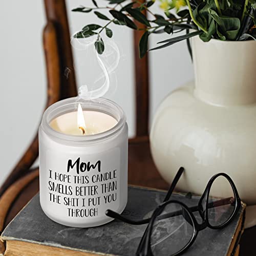 Funny Mom Candle – Lavender Scent Gift from Daughter or Son, 7 oz Soy Wax Jar