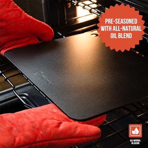 16 Inch Pre-Seasoned Steel Pizza Baking Steel - Large Oven Ready
