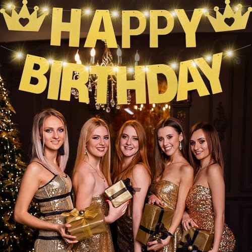 167Pcs DIY Glitter Customizable Banner Kit Custom Banner Happy Birthday Personalized Letter Banners Decor for Christmas Baby Shower Birthday Party Decorations Supplies(Glitter Gold£©