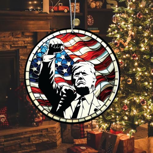 Trump Christmas Ornament 2026 - Double-Sided White House Trump Decor