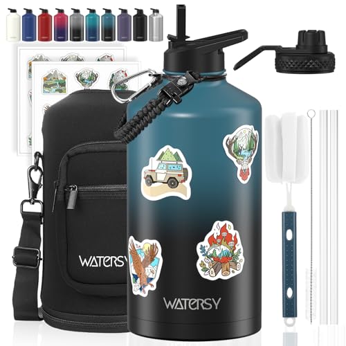 1 Gallon Water Bottle Insulated(Cold for 48 Hrs),BPA Free&Leak