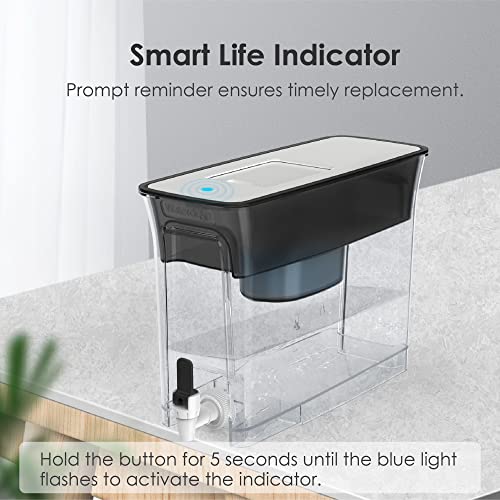 Waterdrop WFD-40L-A Water Filter Dispenser - Alkaline Filtration, Black - Upgraded Alkaline Variation