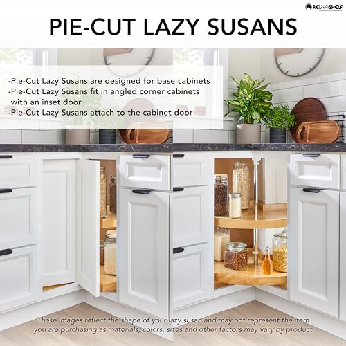 28-Inch Plastic Lazy Susan for Corner Cabinets - Almond, 2-Tier Pie-Cut Design