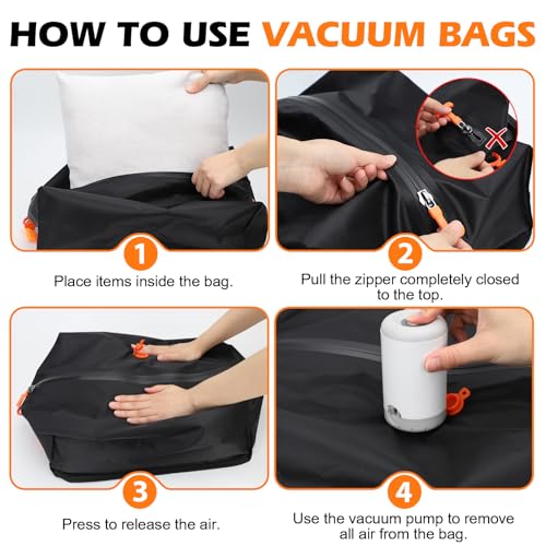 Fantictas Travel Vacuum Bags 2 Pack with Cordless Pump 24L Capacity
