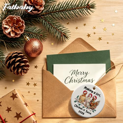 Fatbaby Chicken Christmas Ornaments for Lovers, Farm House Gifts