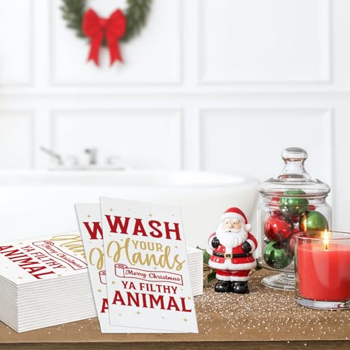 Home Alone Christmas Paper Guest Towels - Festive 50 Pack Hand Napkins, Holiday Bathroom Decor