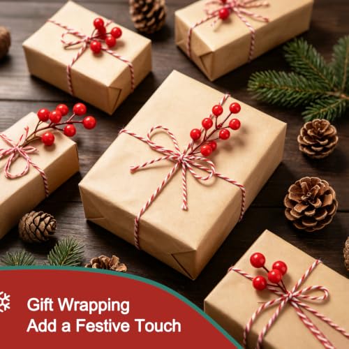 GOONMILL 10 Pack Red Artificial Berry Stems - 16.5 Inch Holiday Decor