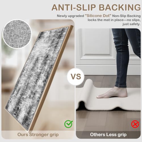 Tritard Upgrade Non Slip Kitchen Rugs Sets of 3 Washable Mats for
