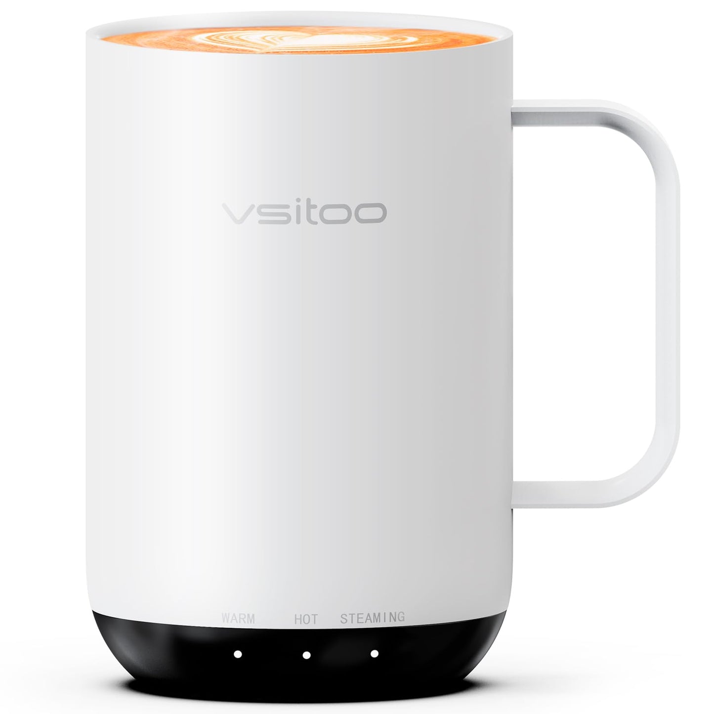 VSITOO S3 Ultra 20oz Smart Self Heating Coffee Mug,Heated Coffee Mug With Auto-Sensing AI Heats Drinks To 120-150°F Hands-Free.Perfect for Home/Office,Ideal Gift fo Men/Women，White