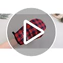 Geetery Christmas Kitchen Towel Set with Oven Mitts Pot Holders & Apron - Red & Black Plaid