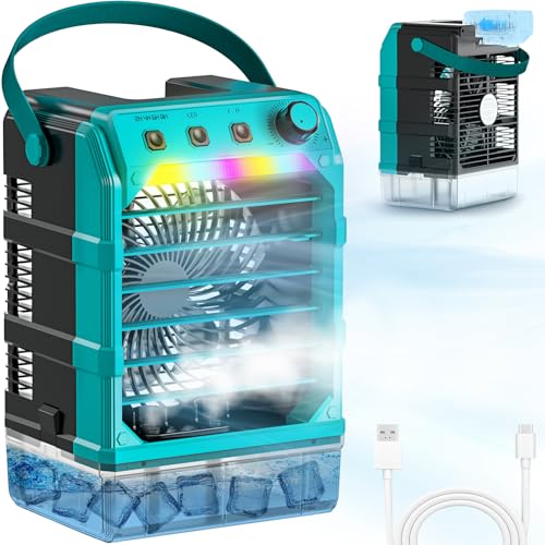 Uniqwamo Misting Portable Fan for Makita 18V Battery - Blue Mist Fan/MT