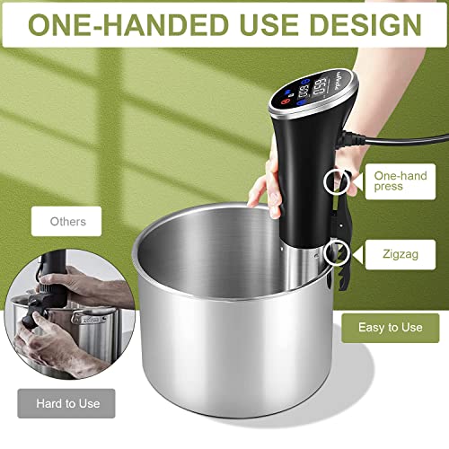 Sous Vide Cooker 1100W Waterproof Immersion Circulator with Reservation Function - Black