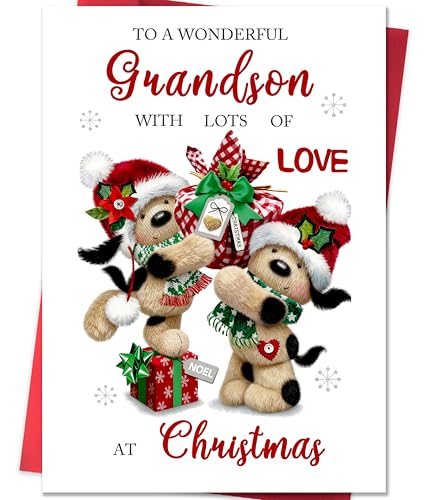 IDU Grandson Christmas Card - Funny Holiday Greeting for Grandson