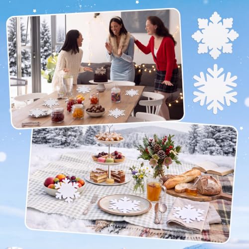 Tenceur 150Pcs White Snowflake Parchment Paper Sheets for Cheese