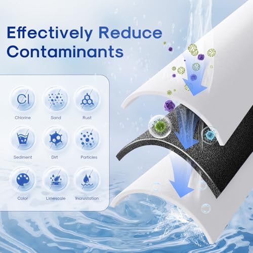 ICEPURE 5 Micron 10x4.5-Inch Whole House Sediment and Carbon Water Filter 4 Pack with PP Cotton + Activated Carbon