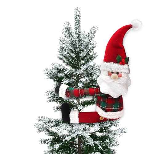 On-Airstore Christmas Tree Topper with Santa, Handmade Decoration for Home