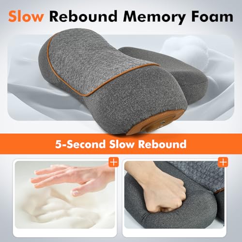 Rechargeable 3-in-1 Wireless Heating Neck Massage Pillow Gray - Relieve Neck Pain