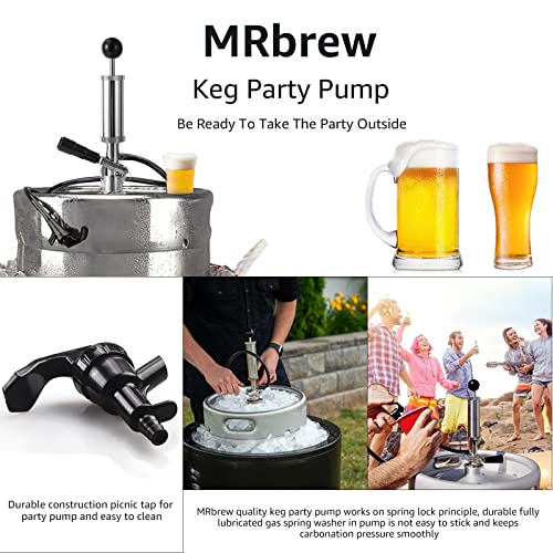 4-Inch Beer Keg Pump Hand Tap for Domestic Draft Kegs - No Power Required