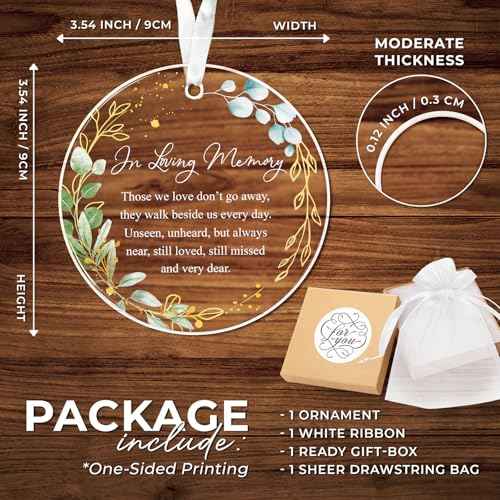 ZAGKOO Memorial Ornament - Memorial Keepsake Ornament for Loss of Loved One - Bereavement Gifts, in Loving Memory Gifts - Remembrance, Sympathy Gift - Acrylic Christmas Ornaments 2025