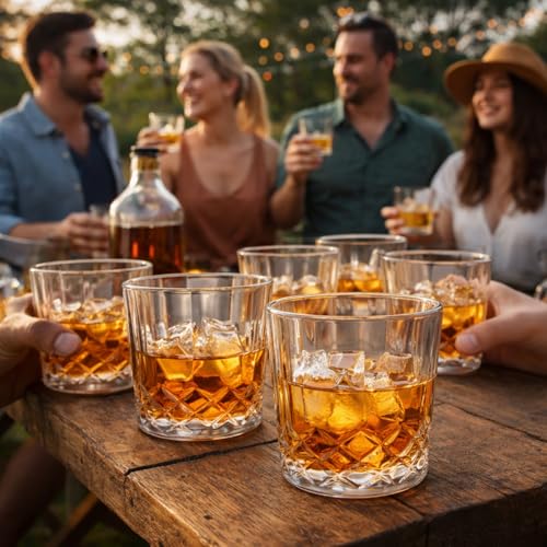 60 Pcs 10 oz Clear Plastic Whiskey Glasses - Shatterproof & Elegant Set