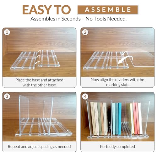Adjustable Clear Closet Shelf Dividers for Bags & Clothing Storage