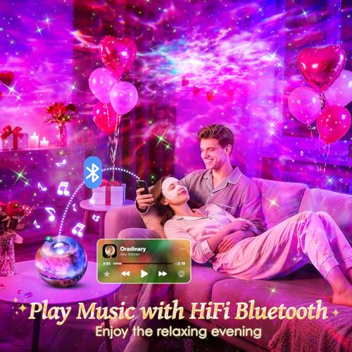 Starry Galaxy Projector Night Light for Bedroom - 15-Color Starry Sky Lamp with 4-in-1 Features