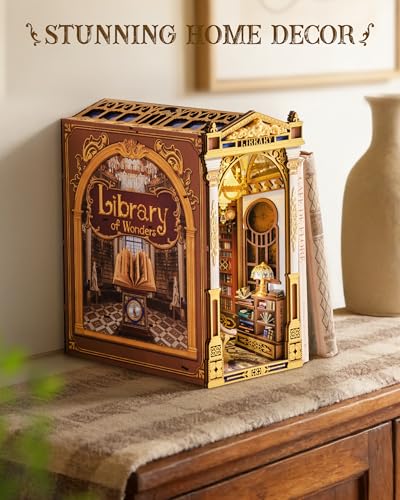 Rolife Library of Wonders Book Nook Kit - Baroque Style 3D Wooden Puzzle for Adults