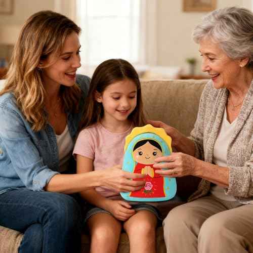 Lady of Guadalupe Plush Pillow, 8 Inches Jesus Plush Stuffed Doll Religious Virgin Maria Plushies Toys Gifts, Christian Easter Christmas Party Favors Decorations