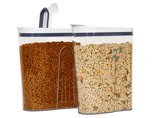 Large 4.1 Qt Cereal Container Set with Airtight Flip Top Lids - 2 Pack