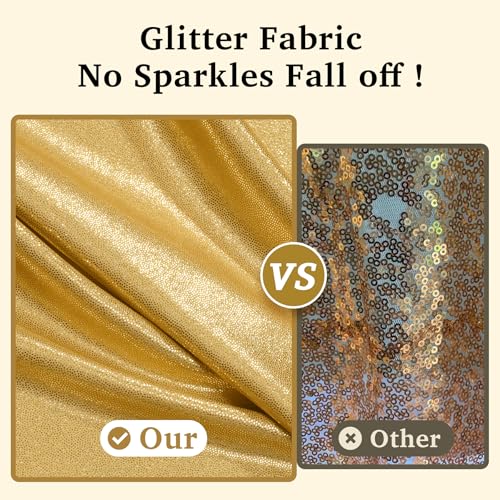 Htper 6 Pack Gold 60x102in Sequin Tablecloths Waterproof Shimmer for Rectangle Tables