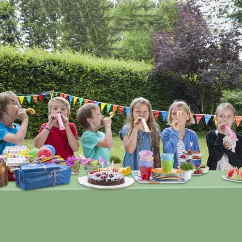 4Pcs Sage Green Plastic Tablecloths for Rectangle Tables, Plastic Table Cover Disposable Light Green Table Cloths for Wedding Birthday Baby Shower Anniversary Christmas Party Decorations (54 x108")