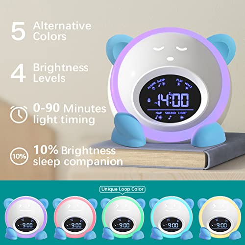 Windflyer Kids OK to Wake Clock with Night Light & Sound - Blue
