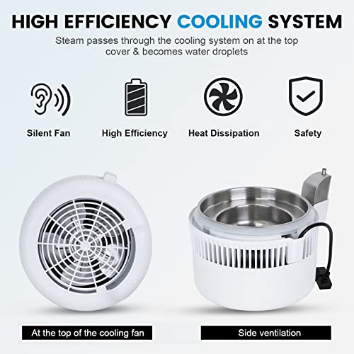 White DC HOUSE 1 Gallon Water Distiller Machine, 750W Countertop Purifier