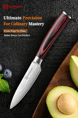 KEEMAKE 3.5 Inch Paring Knife - Ultra Sharp Small Fruit & Vegetable Knife