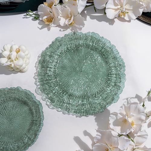 Dark Green Disposable Plastic Plates 60pcs Heavy Duty Eco-Friendly Tableware